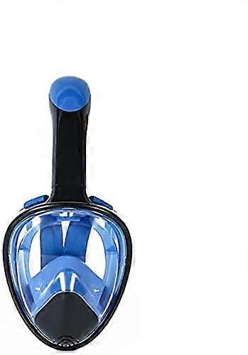 Diving Mask Full Dry Snorkel Set Silicone For Adults, 180 Degree Field Of View, Blue, Size LXL
