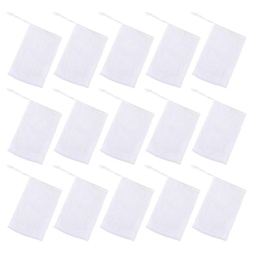 50pcs Mesh Soap Pouch Bubble Making Net Bag Cleansing Foaming Nets (White)