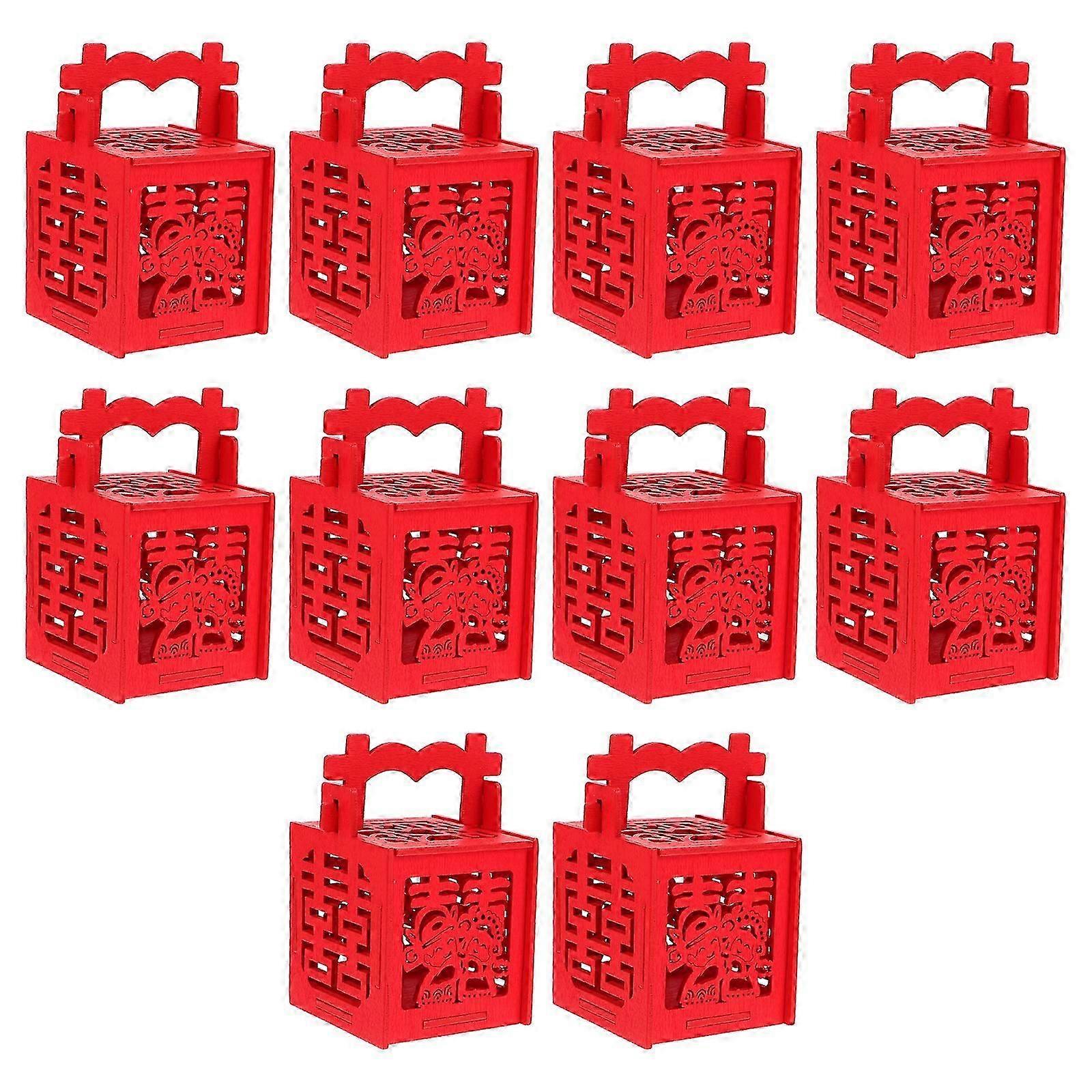 10 قطع صندوق هدايا أحمر صندوق حلوى حمراء حاوية هدايا محمولة علب هدايا ملفات تعريف الارتباط صناديق ملفات تعريف الارتباط