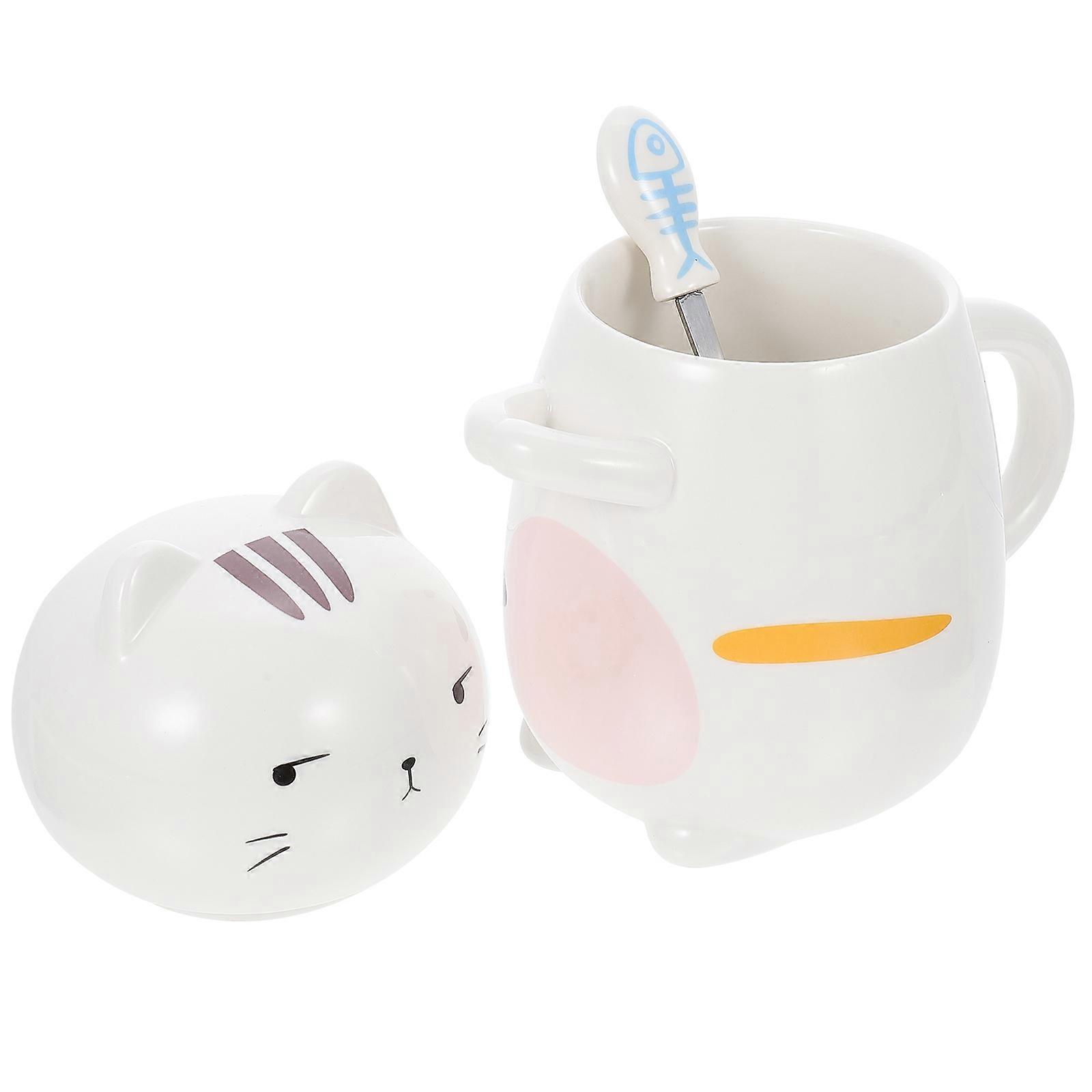 Ceramic Coffee Cup Cat Model Water Cup Home Use Heat Resistant Multi 1 Set