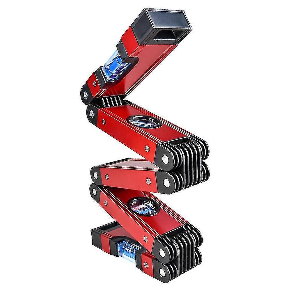 28 Inch Multi-function Foldable Level, Magnetic Level Tool with 4 Easy to Read Bubbles, Precise Leveling Tool for Woodwork