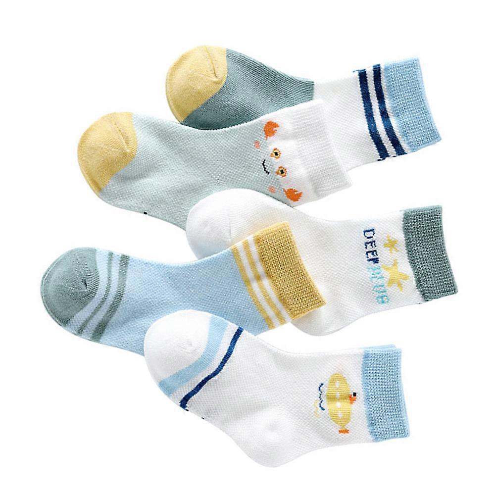 Newborn Cotton Socks Middle Tube Mesh Baby Sock Unisex Lightweight 5Pair Easy to Wear and Take Off