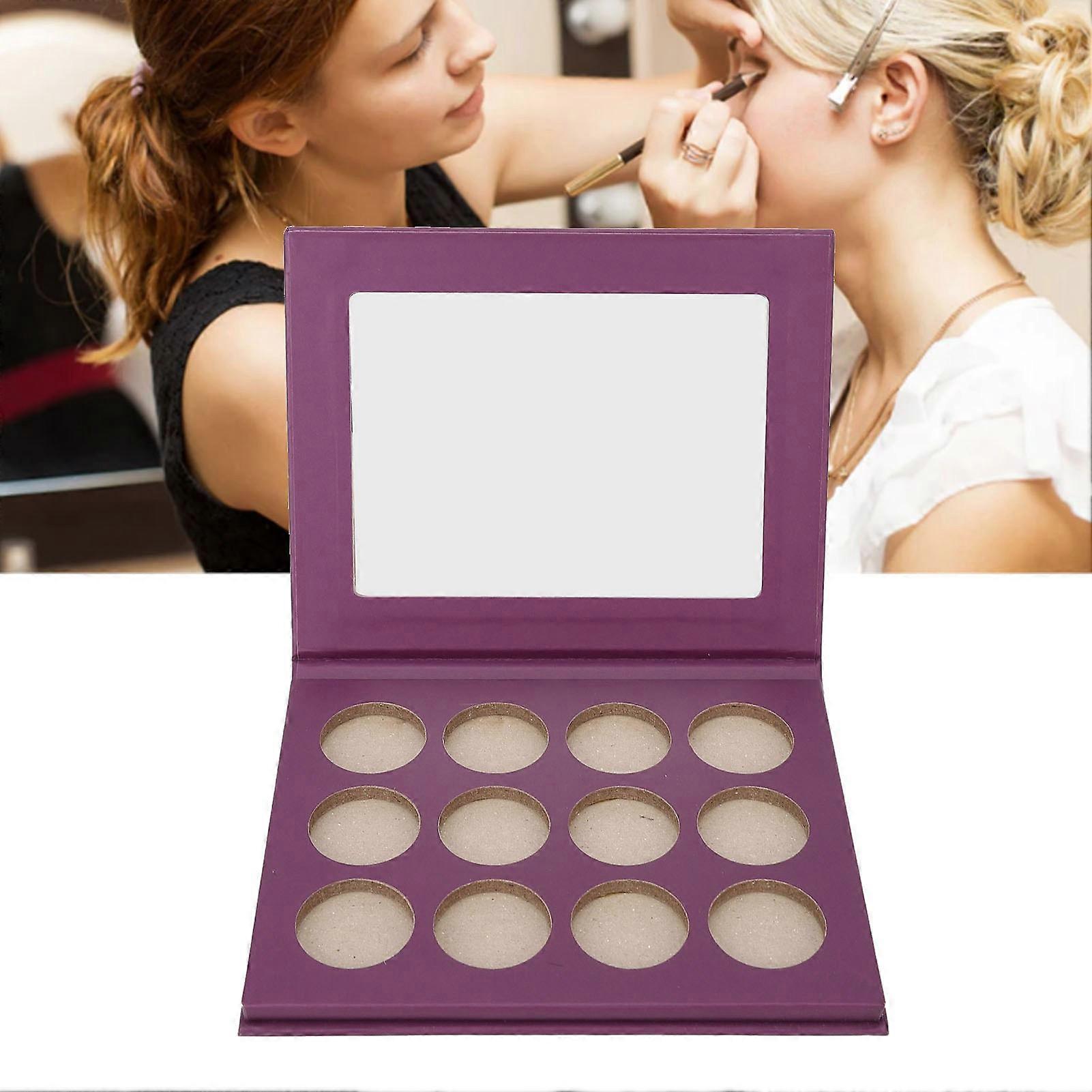 12-Hole Purple Empty Eyeshadow Palette Portable DIY Makeup Case