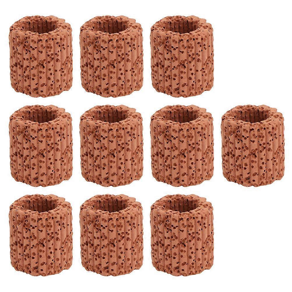 Ceramic Filter Ring for Fish Tank Use Chocolate Color Pottery 10 Pieces 3.54 Inches