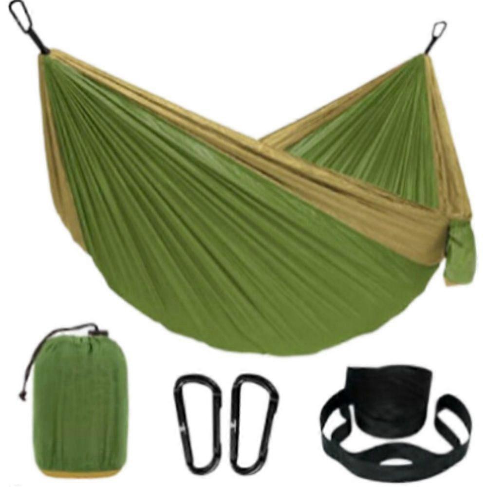 ערסל בד מצנח כפול חיצוני יחיד צבע תואם ניילון נדנדה פנאי מקורה -270*140 " פרי ירוק כישוף צהוב"