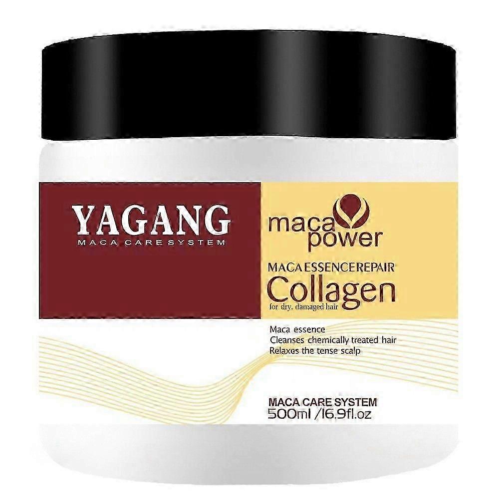 コラーゲンヘアトリートメント - 乾燥したダメージヘアのためのコラーゲンヘアマスク - ディープリペアコンディショニングアルガンオイルヘアマスクエッセンス - 500MLナチュラルナリッシングハ