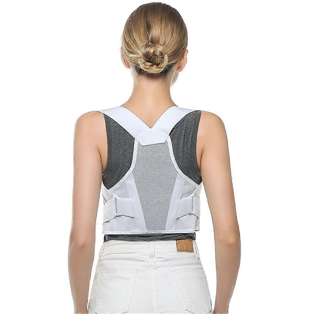 Posture Corrector for Men, Women, and Children, Adjustable Back Brace for Spine Alignment, Neck and Shoulder Pain Relief, Black XL (Gray L)