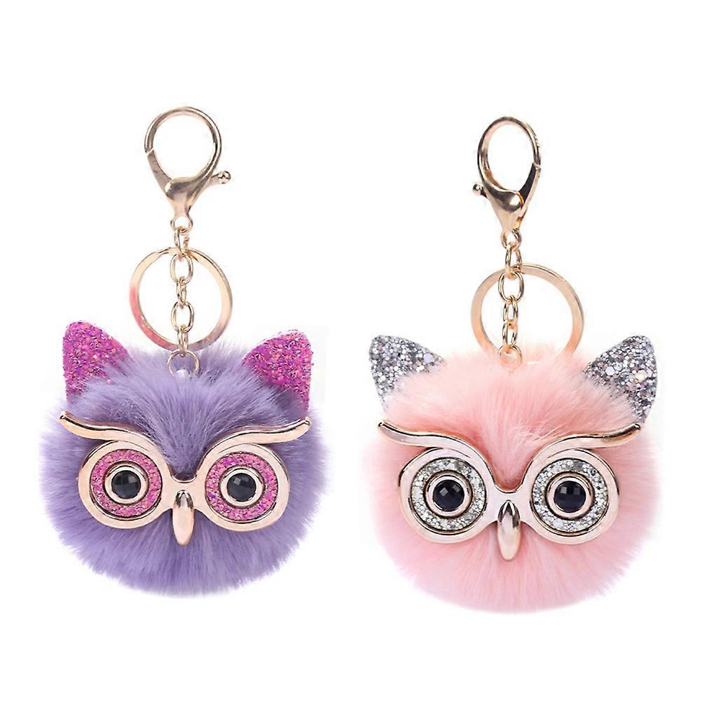 Here's a refined product description based on the title you provided:
**2pcs Cute Owl Keychain Bag Hanging Decor – Lightweight Cartoon Pendant