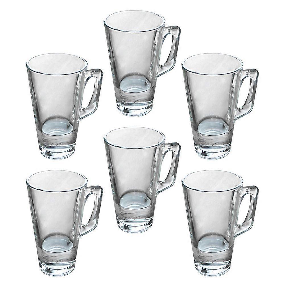 Coffee Espresso Cup Latte Glasses for Office Use Transparent Color 250ml 6Pcs