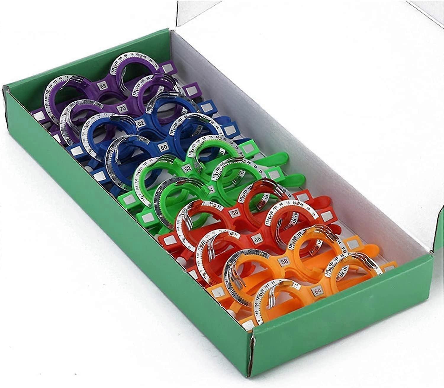 10 Pieces Optical Test Lens Frame for Optometry, Vision Test, Opticians, Eyeglasses, Optometry Test Lens Frame, PD 5270 mm, Colorful Optometry Frame