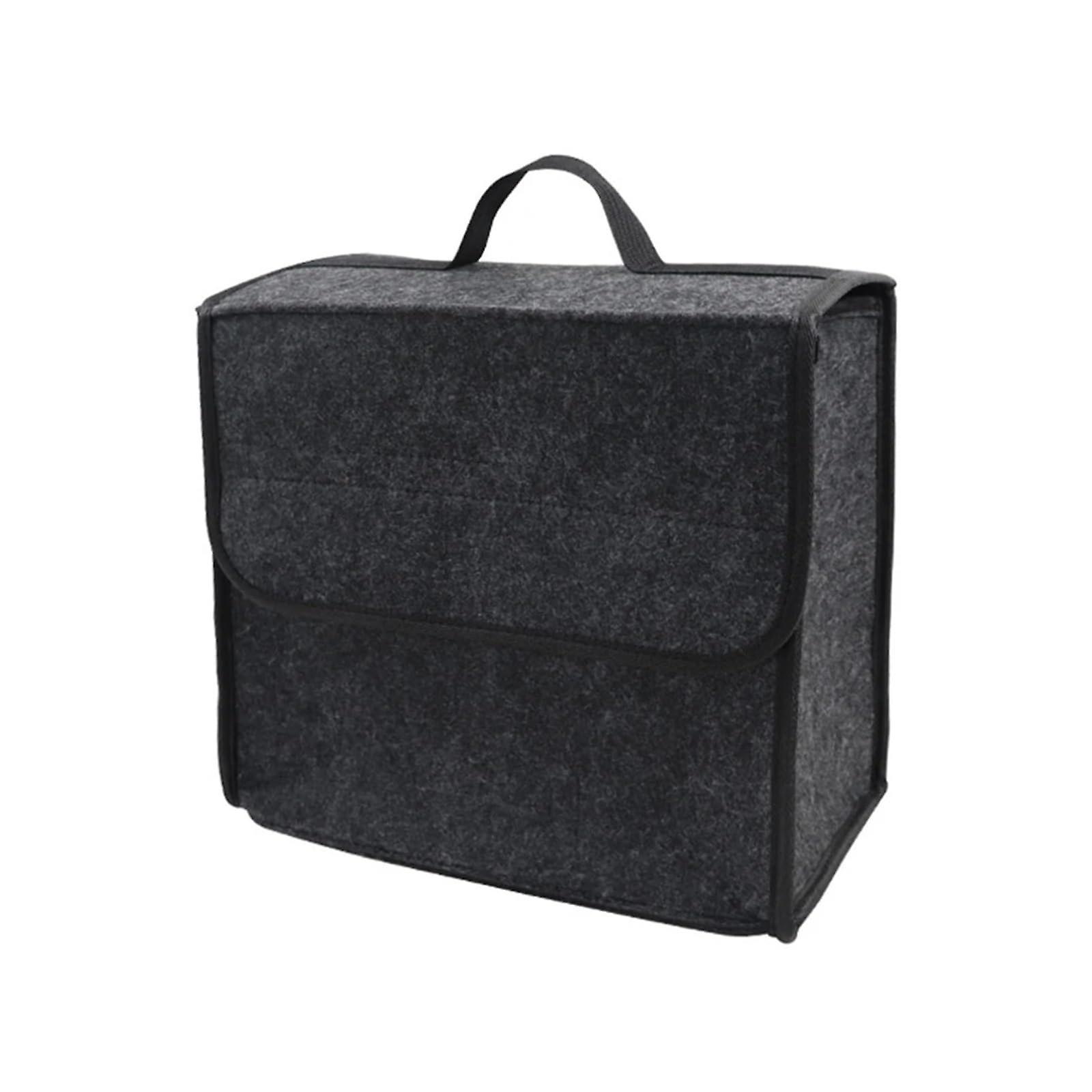 Tote Bag Multifunctional Storage Bag Foldable Soft Felt Gray Box Collapsible Organizer For Picnics And Outdoor Shopping
