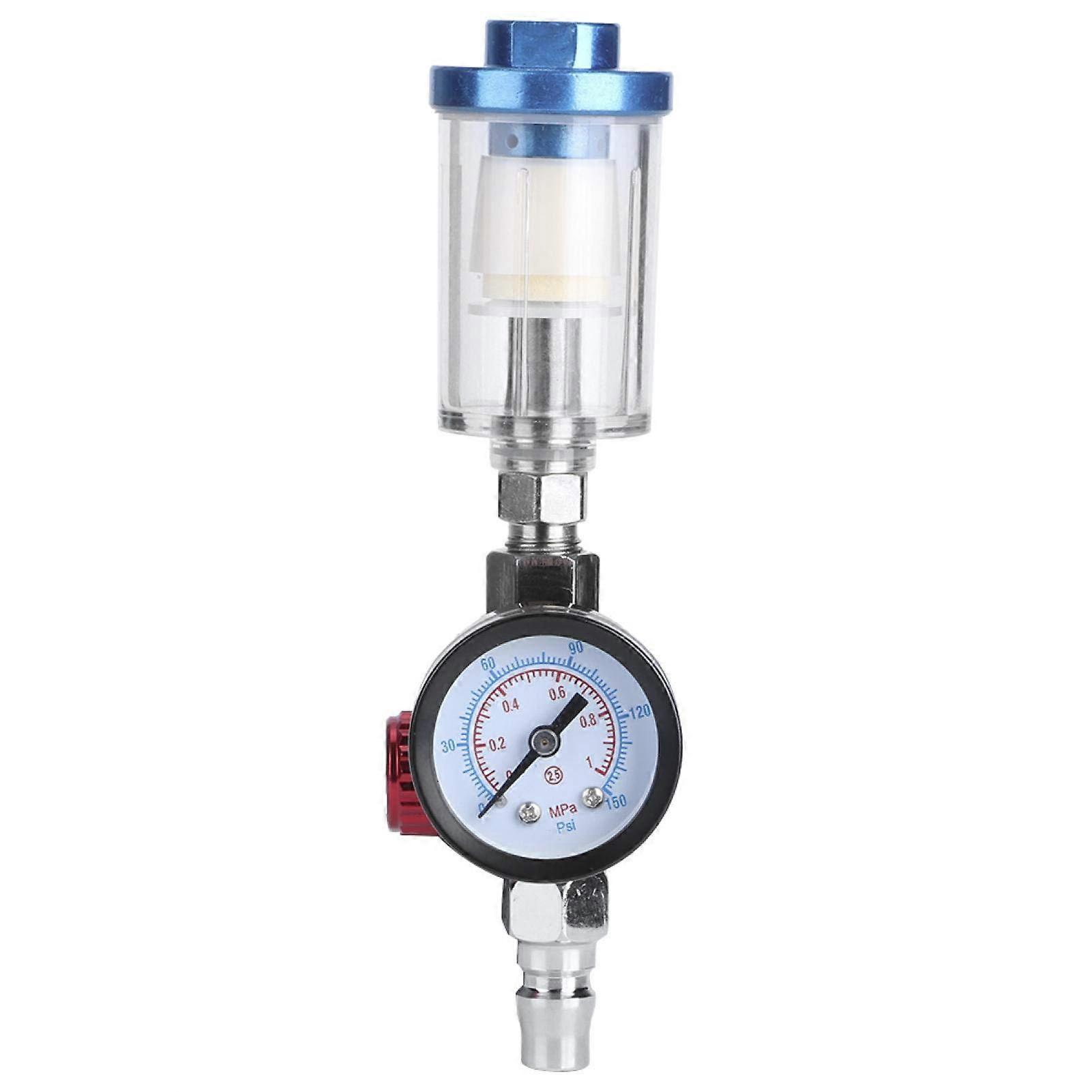 Pneumatic Spray Gun Air Pressure Regulator Kit with Inline Oil Water Separator Filter for Compressed Air Systems