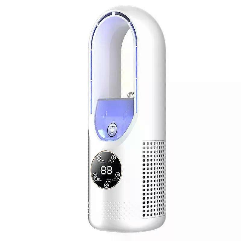 Mini AC Unit Desktop Cooling Fan,Desk Bladeless Fan with Humidifier, Small Personal Misting Fan for Sleep with 6 Speeds