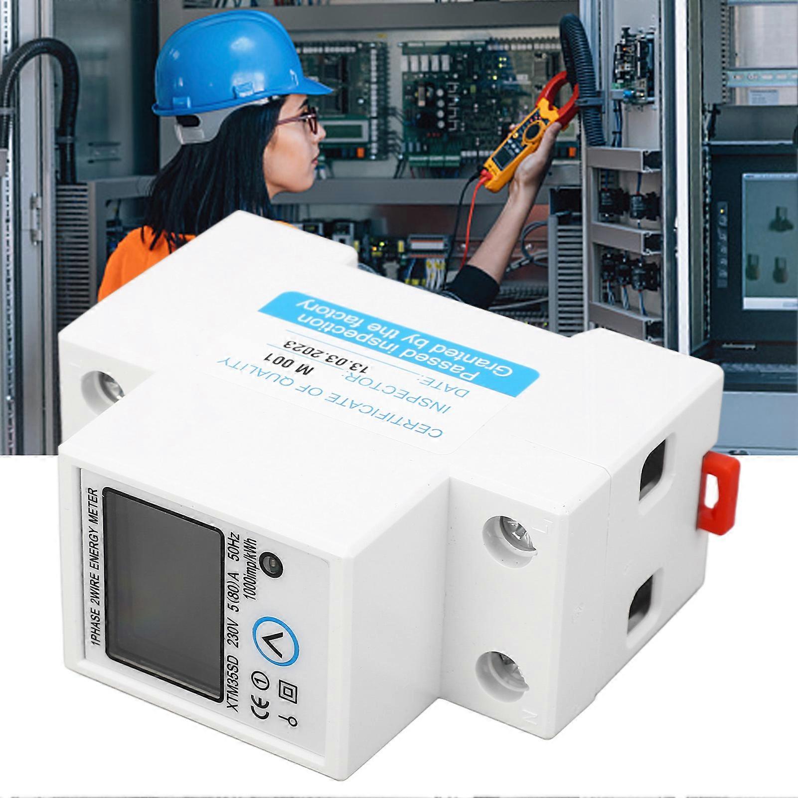 Electronic Energy Meter Electricity Current Voltage Frequency Detection Resettable Din Rail Digital Power Meter 