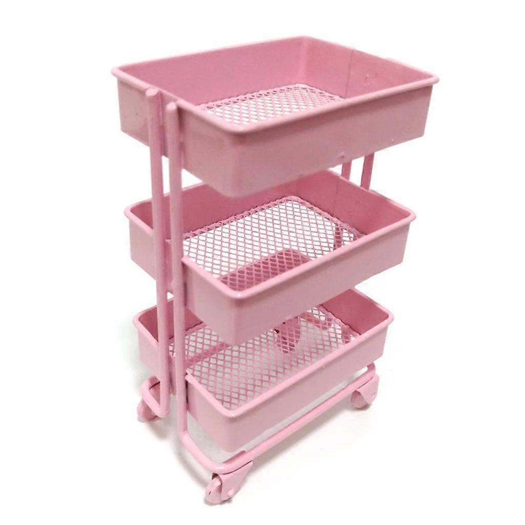 1:12 Dollhouse Mini Storage Cart Miniature Bookshelf with Wheels Display Stand