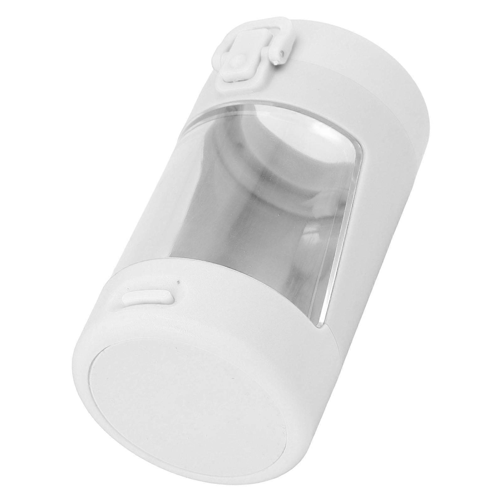 Jar with LED Light and Magnifying Glass Portable Cigarette Storage Jar Transparent Airtight Container with Spoon White 