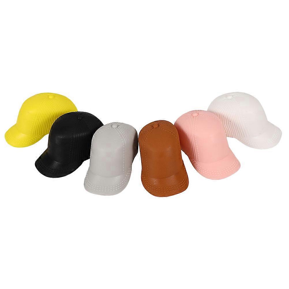 6pcs Mini Plastic Peaked Hats for Dolls – Small Pretend Play Accessories for Crafts, Photo Props, and DIY Projects