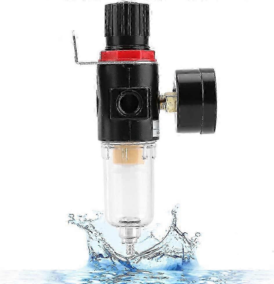 1/4 Air Compressor Filter Regulator with Gauge - Water Pressure Moisture Trap & Air Cleaner Tool for Efficient Performance