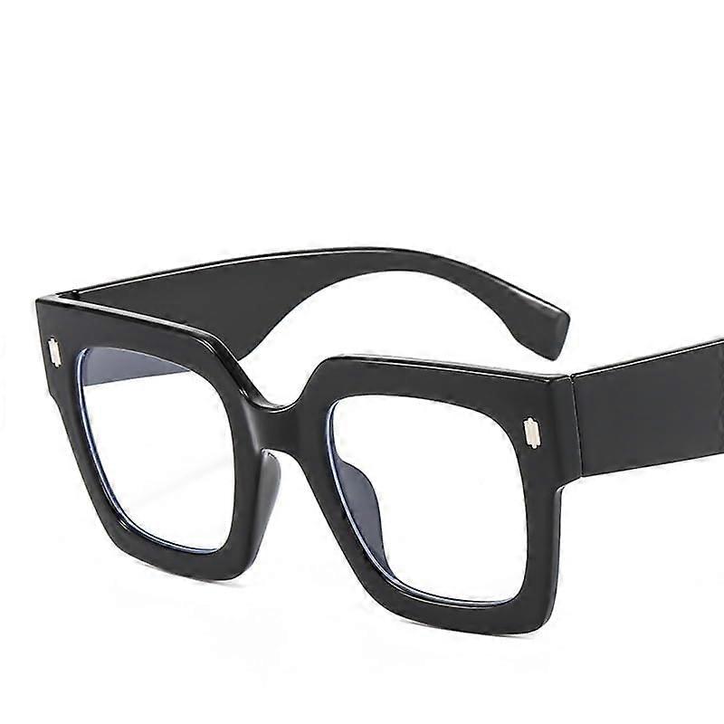 Oversized Square Reading Glasses, AntiBlue Light Computer Readers, AntiGlare (Black)