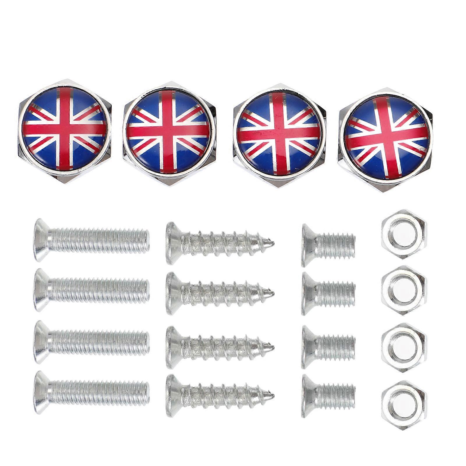 Screws Aluminum Alloy Fastening Car And Motorcycle License Plates Simple And Elegant 3x2.5cm 4Pcs