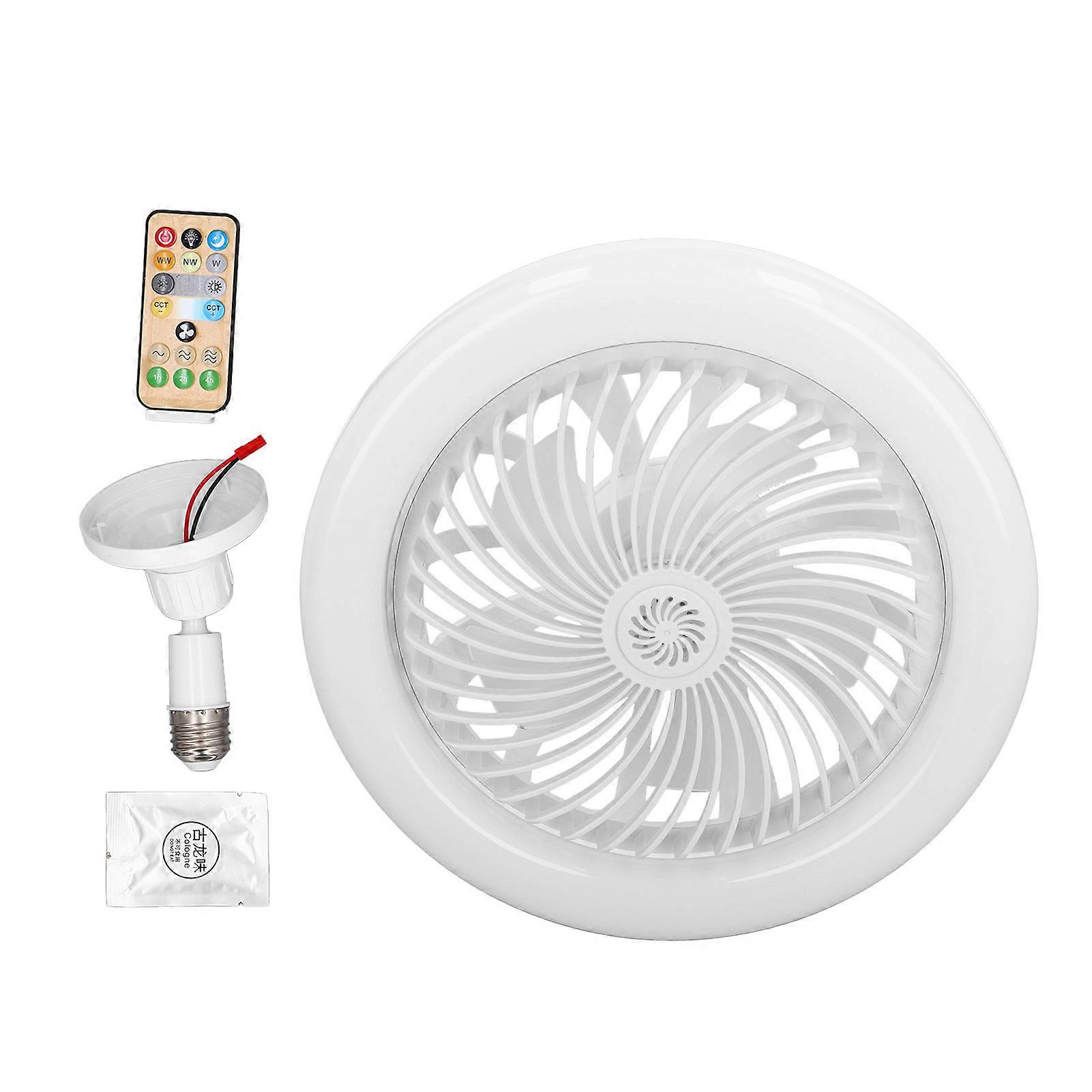 LED Fan Light E27 Thread Foldable Remote Control Aromatherapy Ceiling Fans with Light 85‑265V White