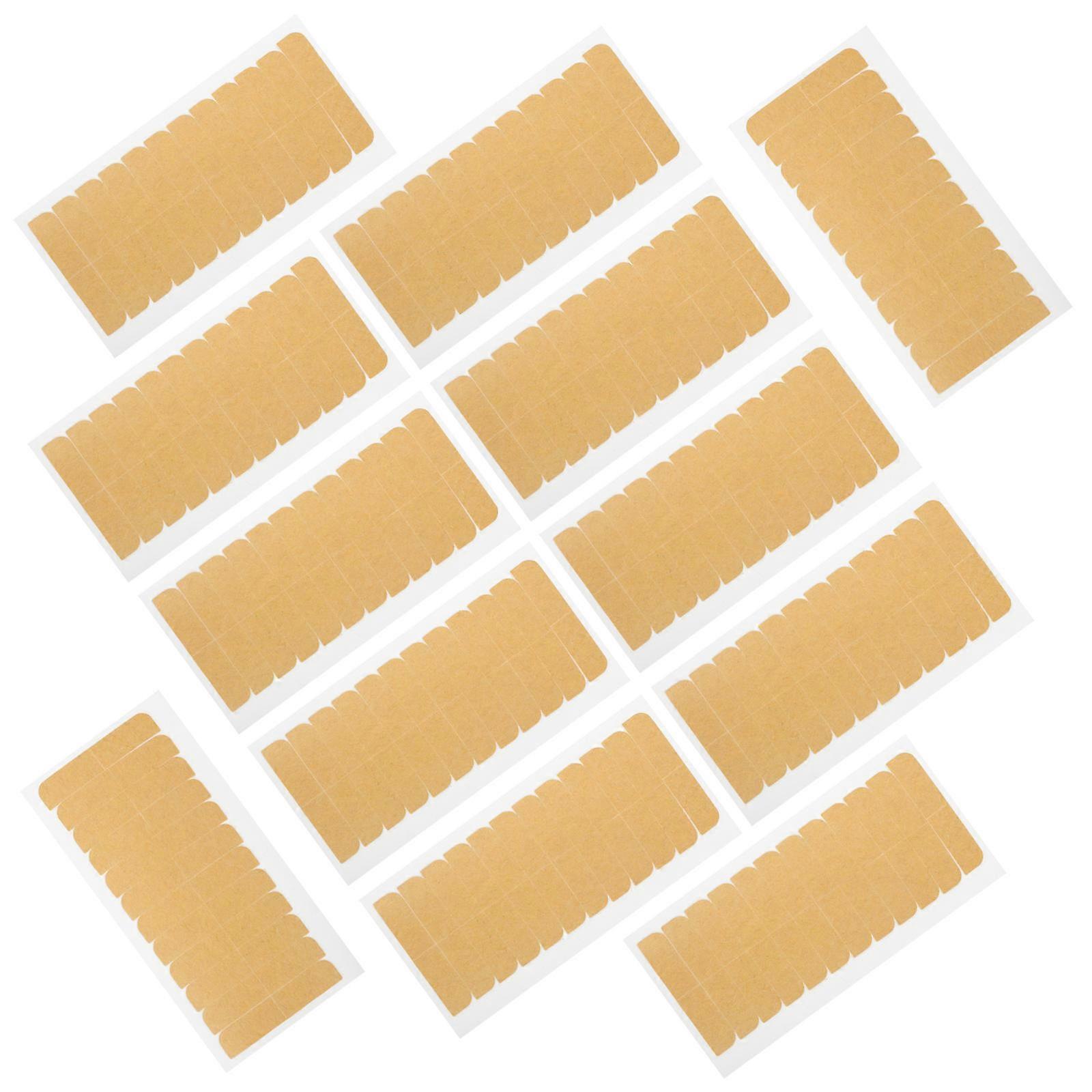 Tape for Hair Extensions Invisible Pre-cut Design Hot Weather Safe to Use 24 Pcs per Sheet Khaki Rectangular Strips