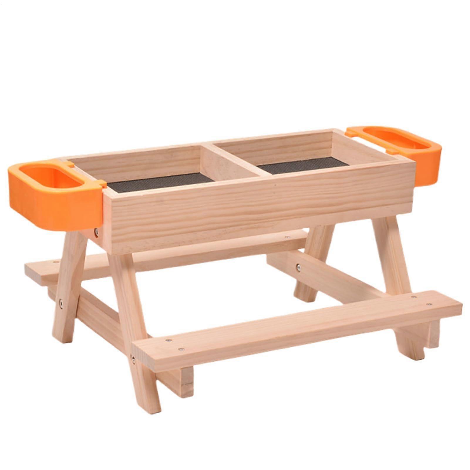Poultry Feeder For Outdoor Use Chicken Keeping Poultry Drinkers Drinking Set With Wooden Frame Feeding System For Chickens Ducks Quails Birds
