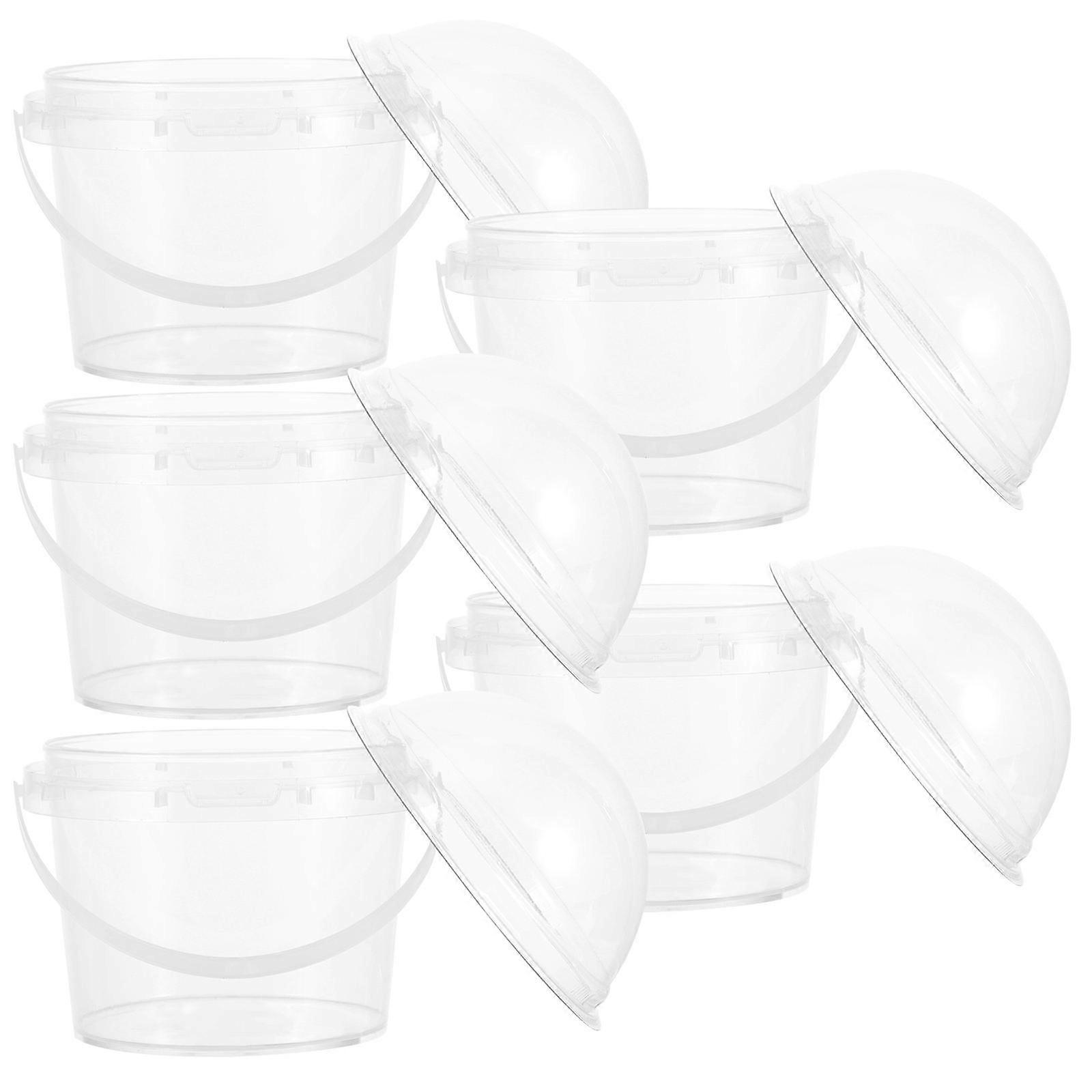 Clear Plastic Bucket with Lid for Drum Stick 500ml Food Grade Storage Container