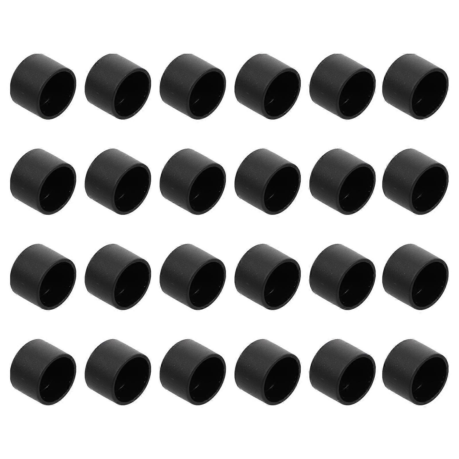 Foosball Table Pipe Caps for Protection Use Black Plastic Material 24Pcs Standard Size