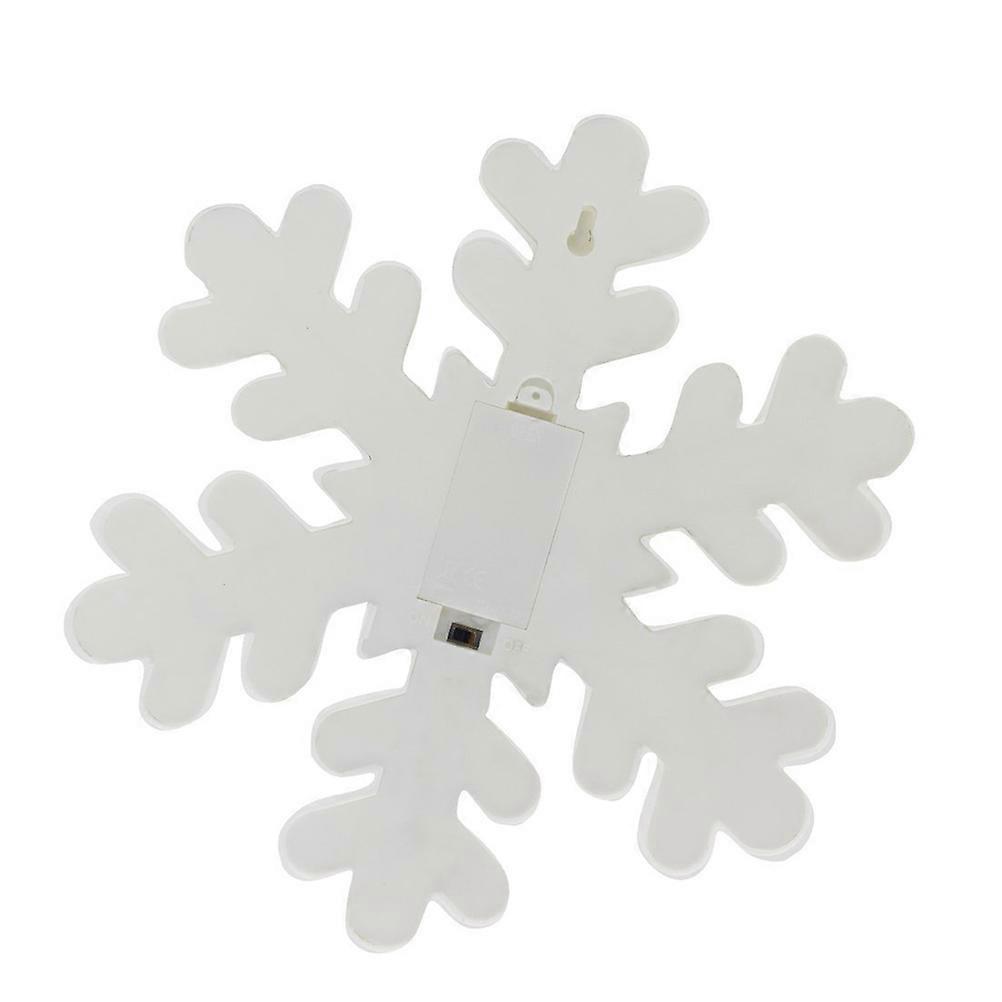 White Plastic Snowflake Shape LED Night Light Set of 2pcs for Decoration 3D Design Desk Lamp