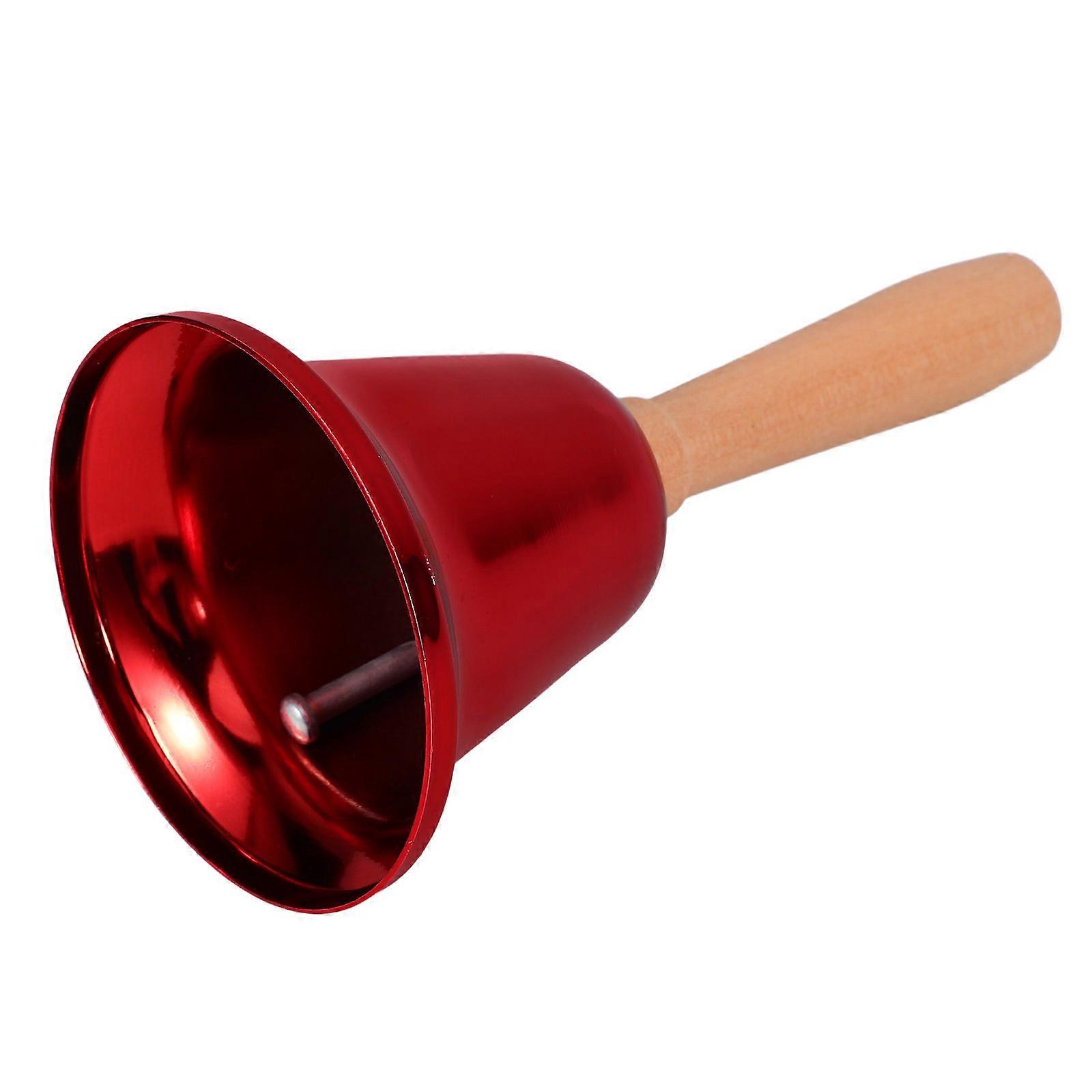 Handheld Metal Call Bell with Wooden Handle Loud Ringing Service Bell for Elderly Assistance, Emergency Alerts, and Classroom Use