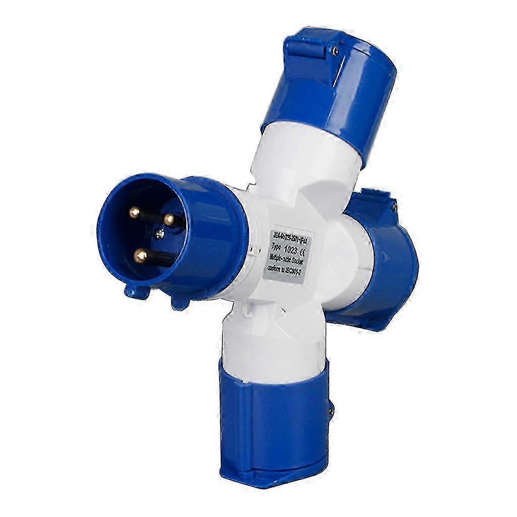 Camping hook up adapter for caravans 16A single to 2/3 way splitter