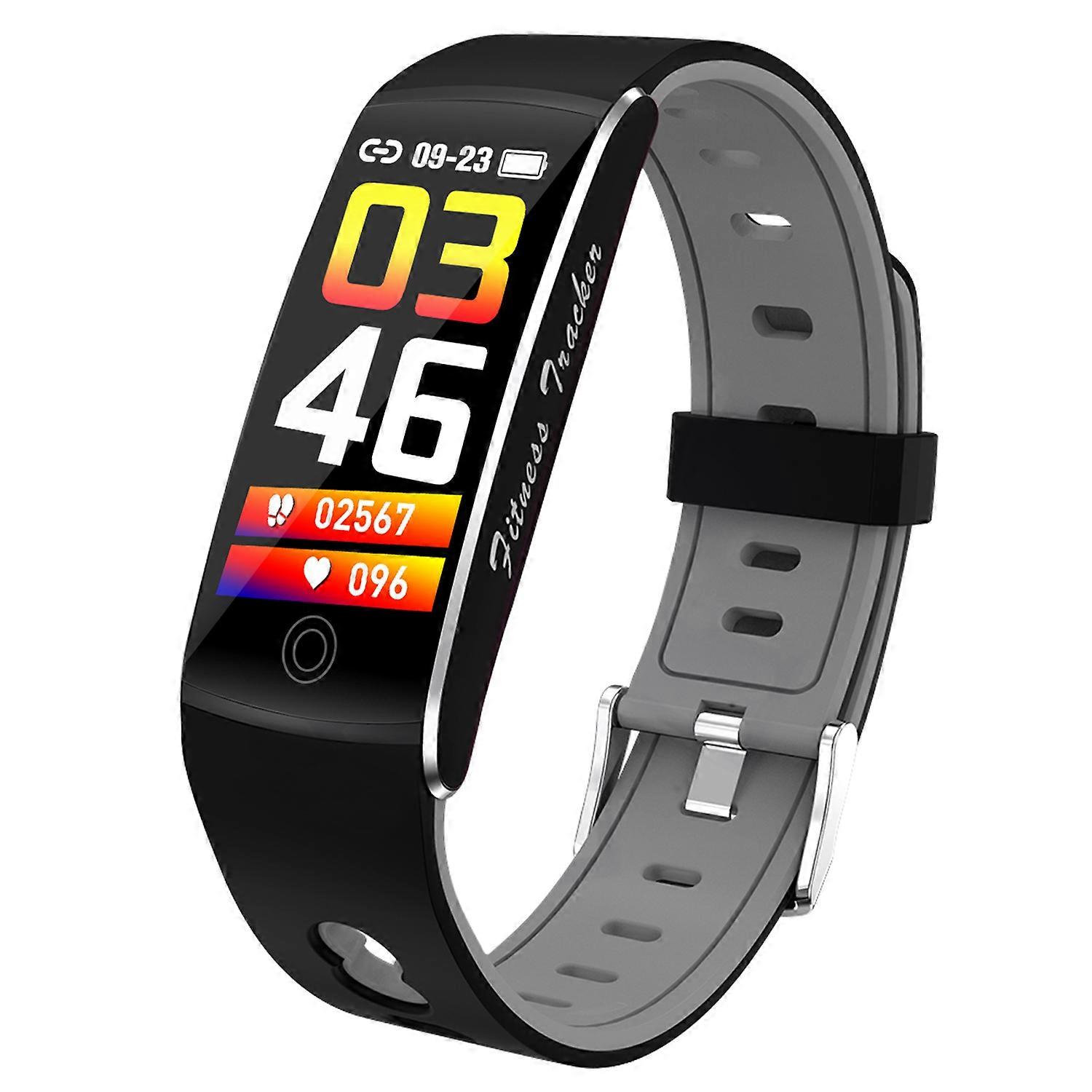 TKdaddy F10TA Smart Watch Heart Rate Body Temperature Monitoring Wrist Bracelet Fitness Tracker Grey