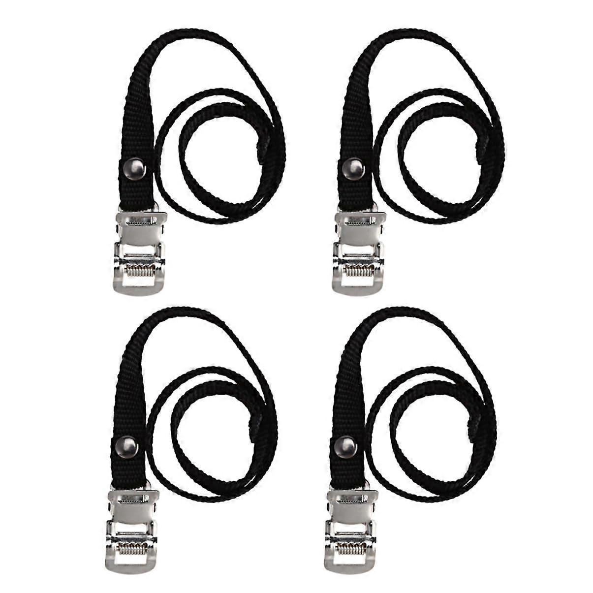 4 pieces bicycle pedal straps made of nylon, lightweight and durable, suitable for DIY bike projects, ideal for mountain bikes, black.