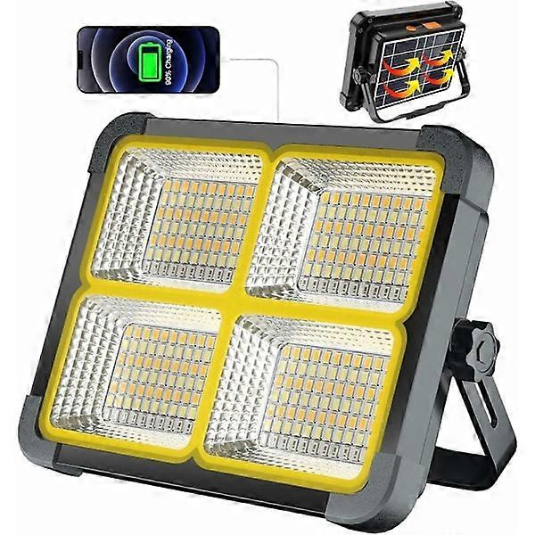 Mascot 100W rechargeable LED work light, solar panel, 4 lighting modes