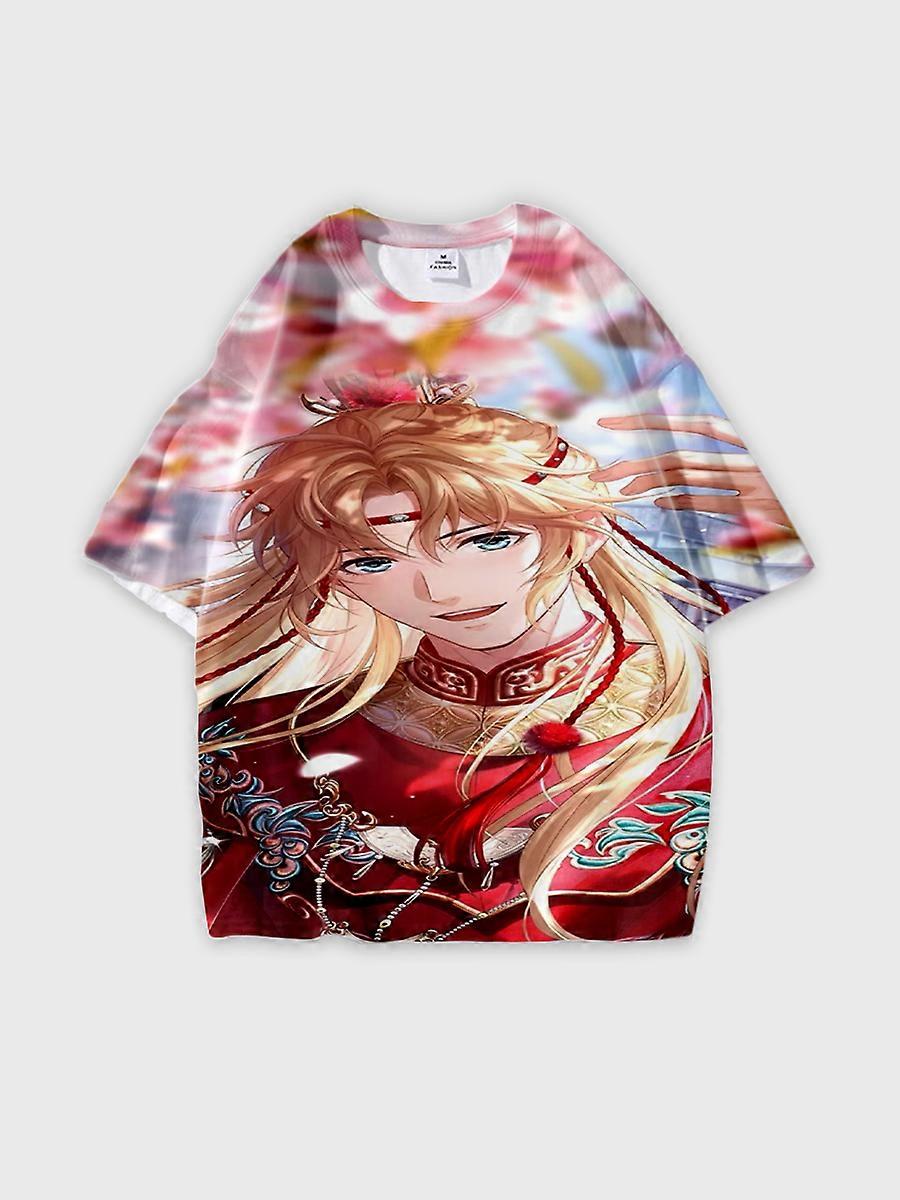 T-shirt round neck Role Pattern loose short sleeve E2394