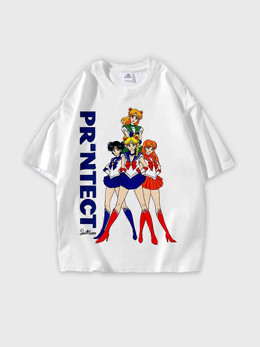 T-shirt round neck Role Pattern loose short sleeve P2264