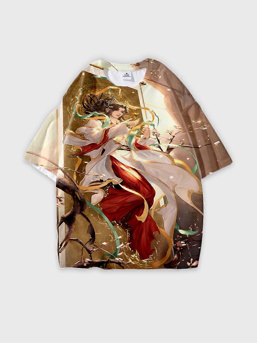 T-shirt round neck Role Pattern loose short sleeve E806