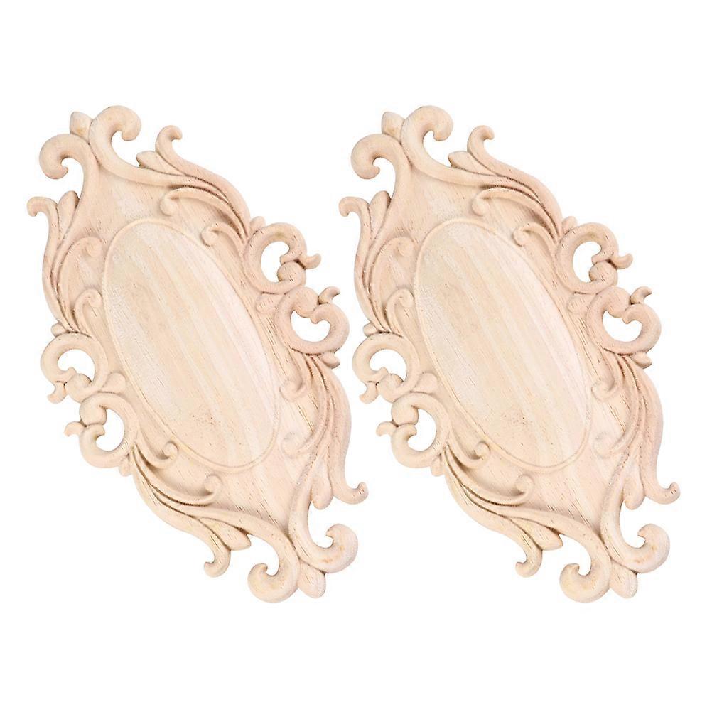 Furniture Appliques And Onlays Decorative Diy Projects Custom Painting Unpainted Wooden Trim For Door Cabinet Bed Wall Mirror Table 2Pcs