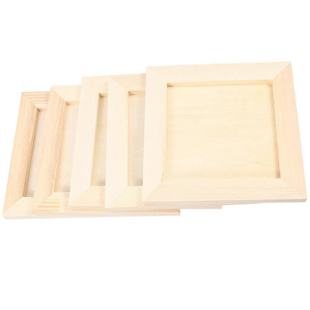 DIY Wooden Picture frames for Kids Creativity Khaki Color Lightweight and Portable 5 Pieces