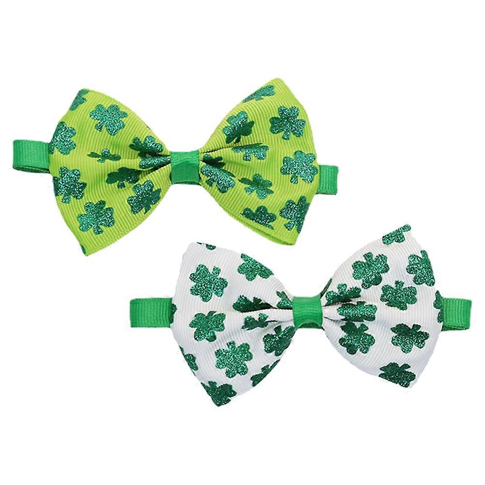 St Patrick's Day Pet Bow Tie with Fine Craftsmanship for Photo Shoots Parties and Daily Wear Assorted Color