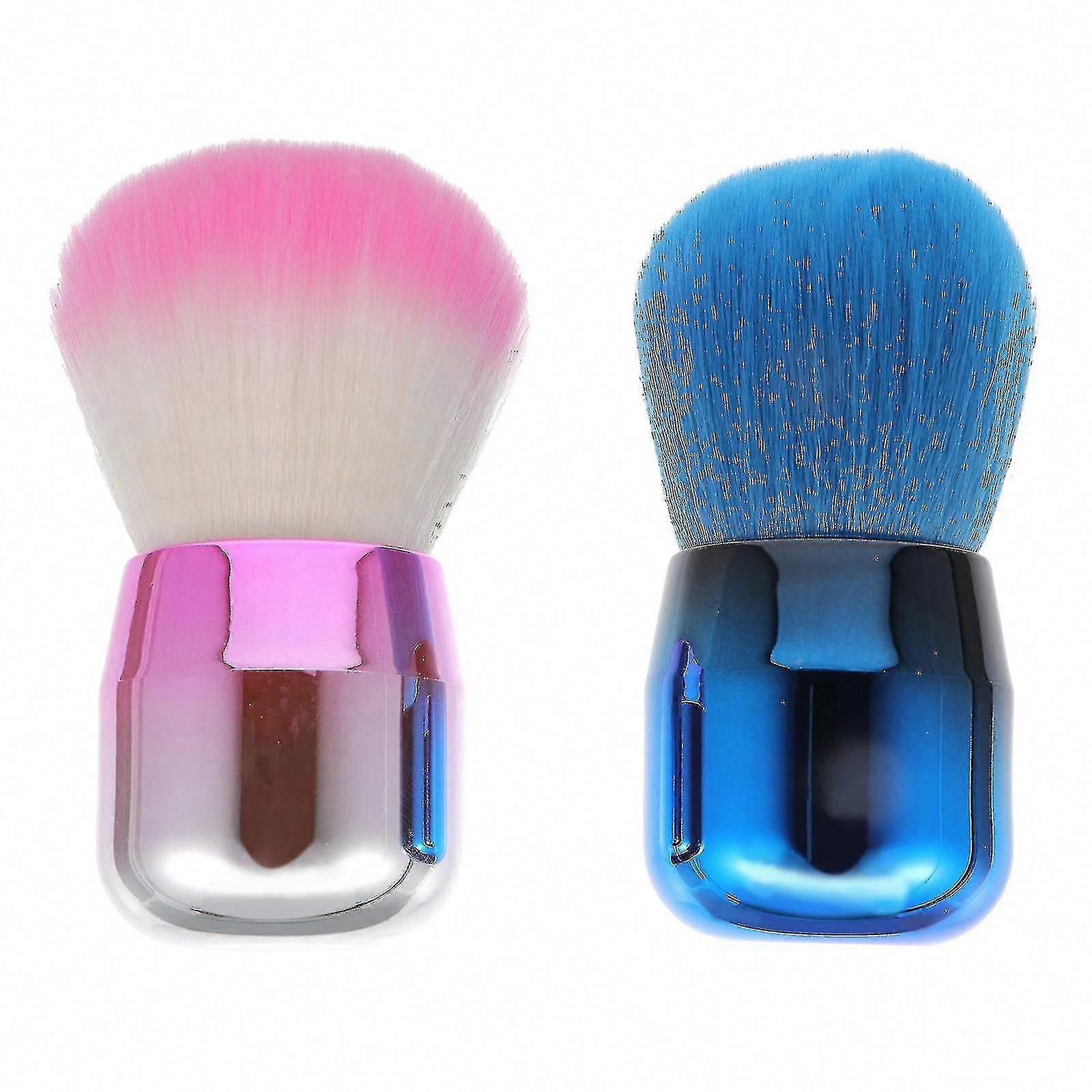2pcs Portable Professional Loose Powder & Blush Makeup Brushes Set