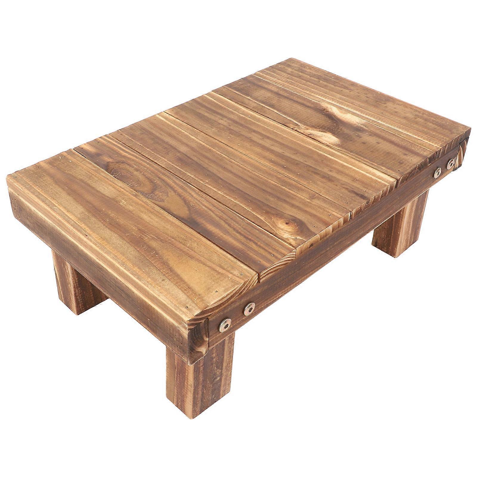 Plant Stand Wooden Bench Heavy Duty Plant Stand Rectangular Shape Rustic Style Outdoor Decor Patio Bay Window 1Pack