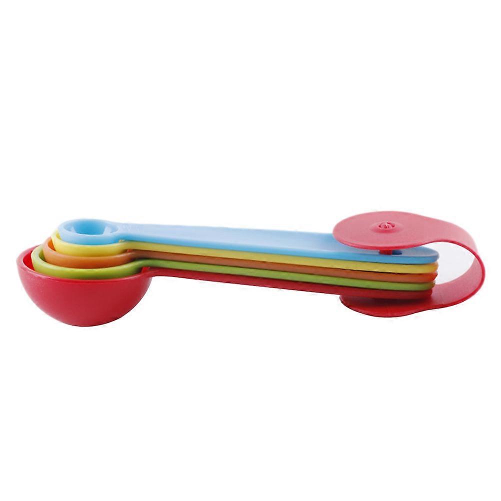 5pcs Colorful Plastic Measuring Spoons Kitchen Baking Tools in Different Sizes