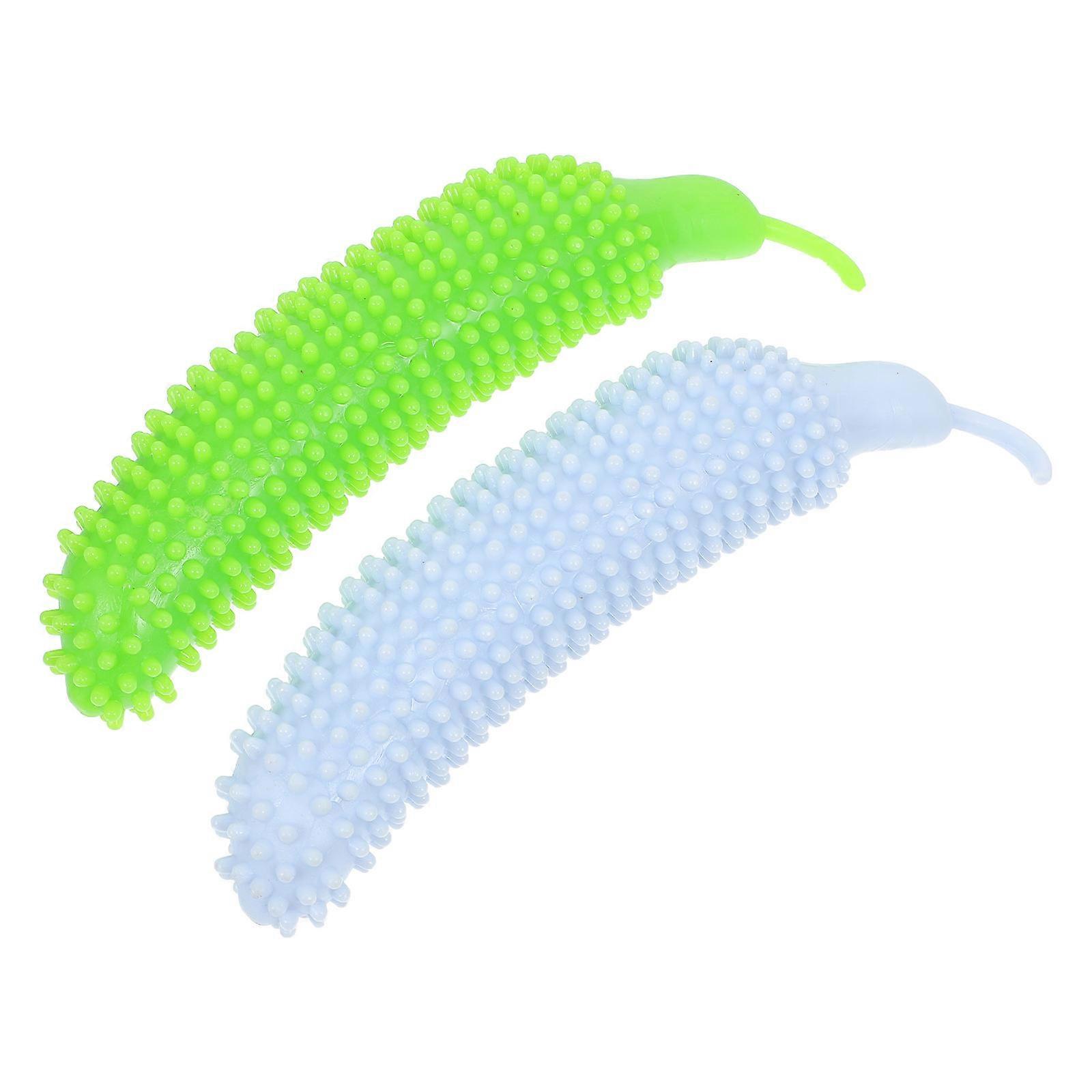 Assorted Color Pet Dog Chew Toy Interactive Teething Plaything Durable Plastic Cucumber Design 2Pcs