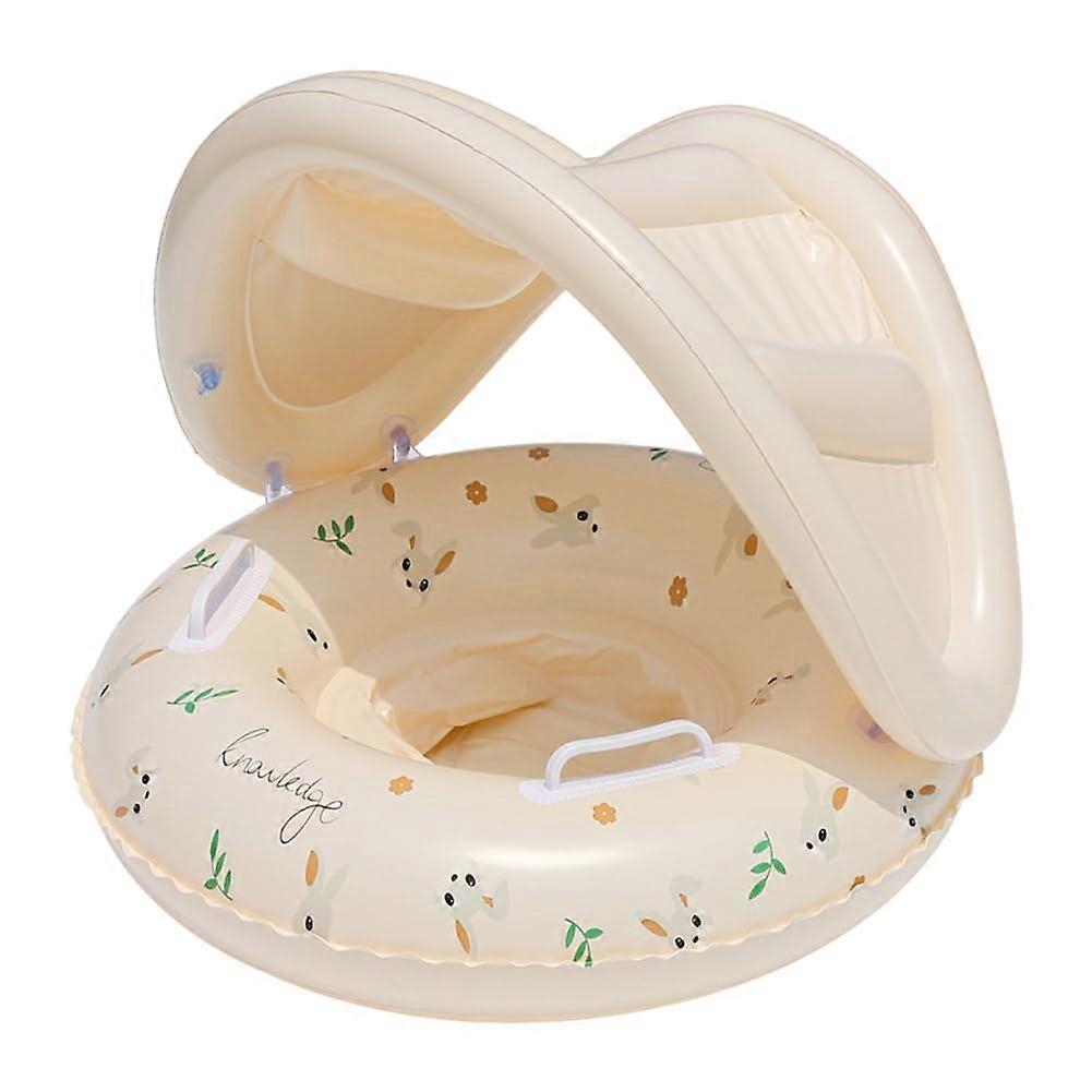 Generic Baby Swim Ring, Floaties, LeakProof Float Tube with Handles Seat, Sunshade Canopy for Pool, Beach
