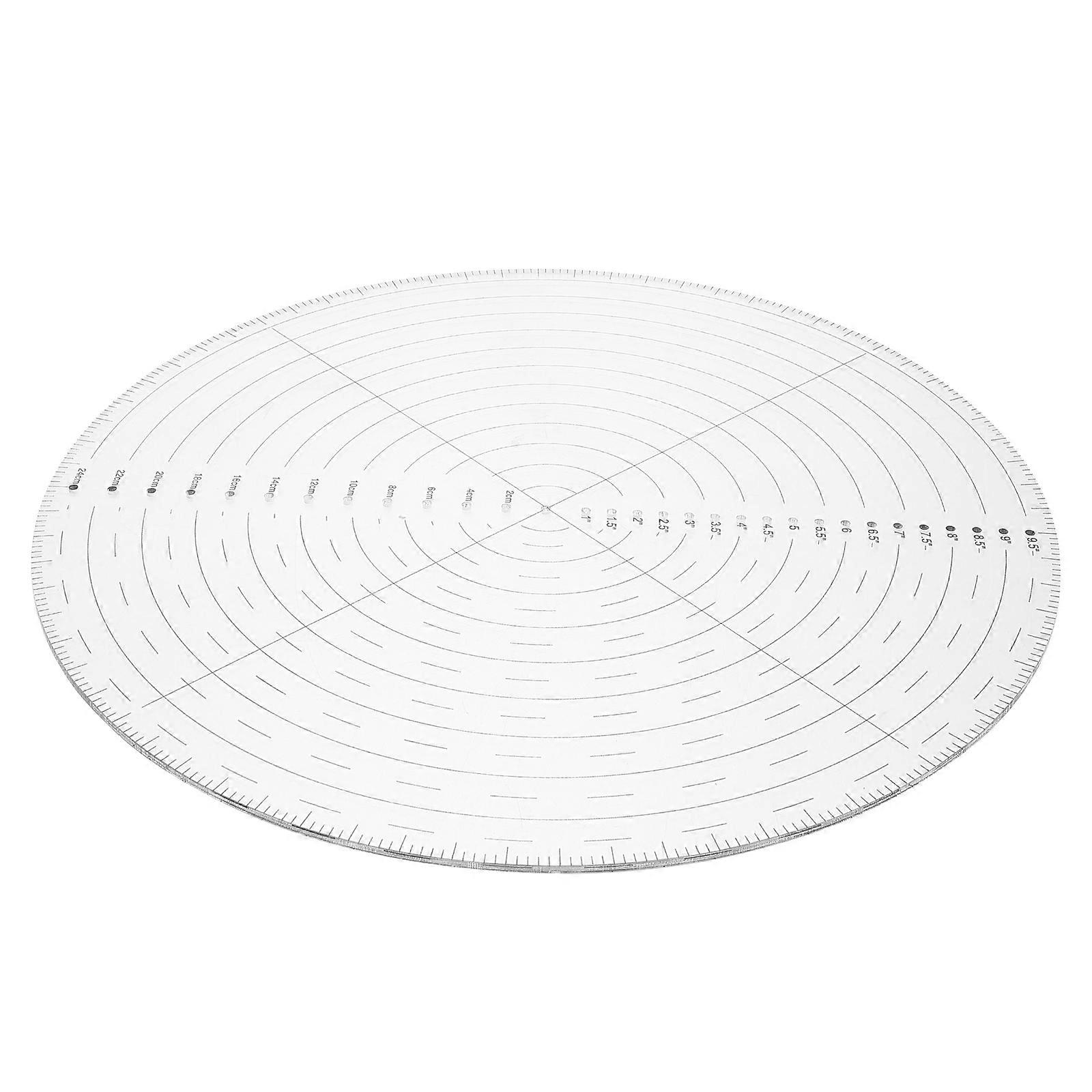 25.40X25.40X0.20CM Clear Acrylic Measuring Ruler For Artists Drawing Tasks With Center Finding Capabilities 1Set