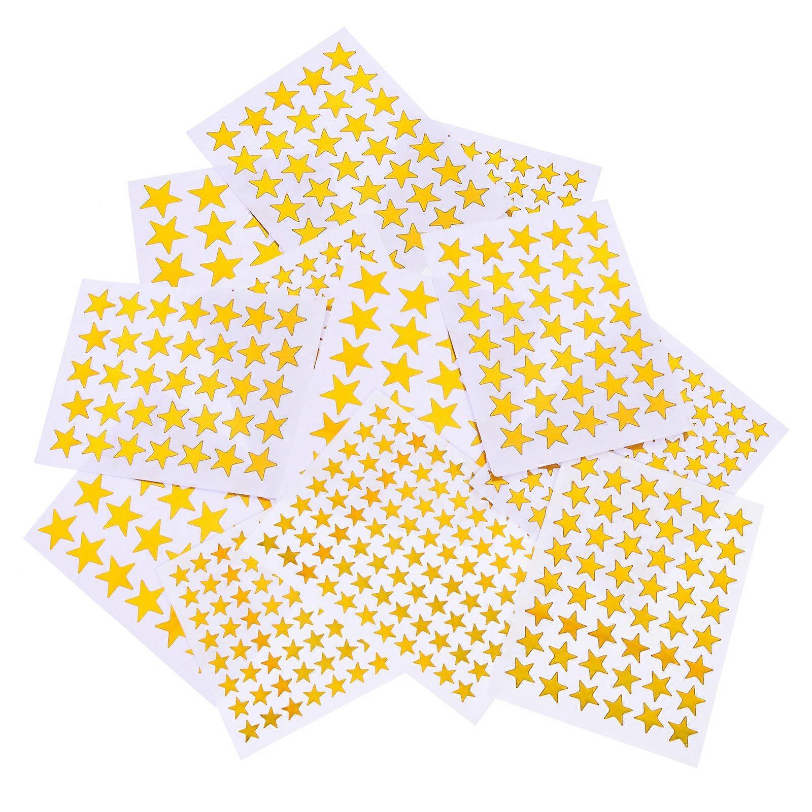 Gold Star Stickers 50 Sheets   Self Adhesive Five Pointed Star Incentive Stickers for Students, Safe Non Toxic, Neat Edges for Kindergarten Behavior