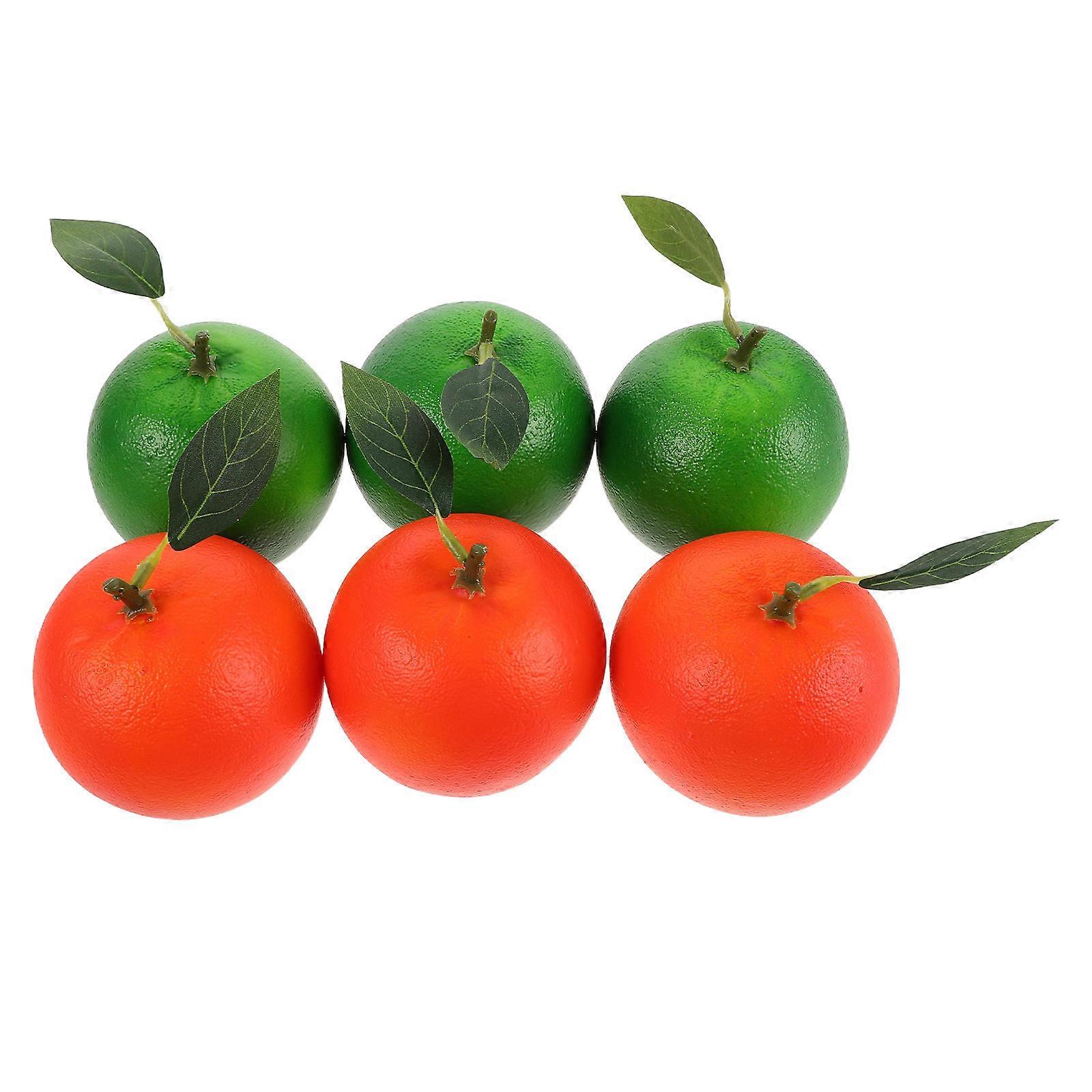 6pcs Lifelike Foam Oranges with Leaves – Realistic Artificial Citrus Ornaments for Home, Kitchen Decor, Fall Seasonal Display, Photography Props,
