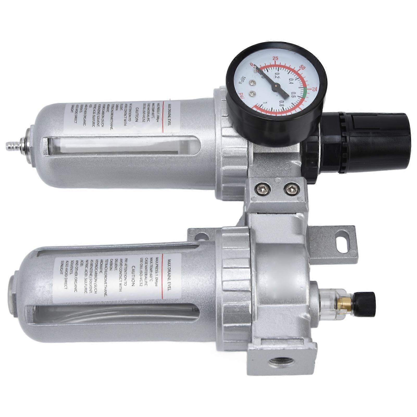 Compressed Air Filter Regulator Combo Pressure Gauge Kit Water Separator for Compressor 2 UnitSFC400 